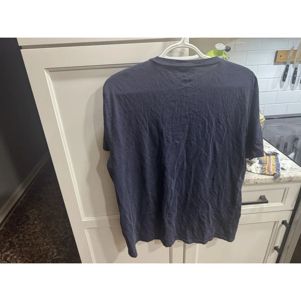 Ralph Lauren T-Shirt Men's L Blue Solid Logo 100% Cotton.#33130